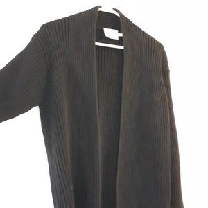 Black Ribbed Cardigan